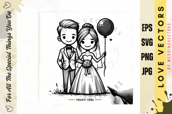 C4526: Wedding & Love Vectors for Timeless Design