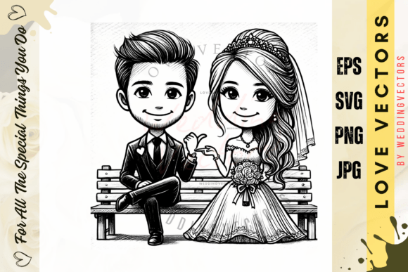 Capturing Matrimonial Bliss with Wedding Couple and Love Vectors - C4738