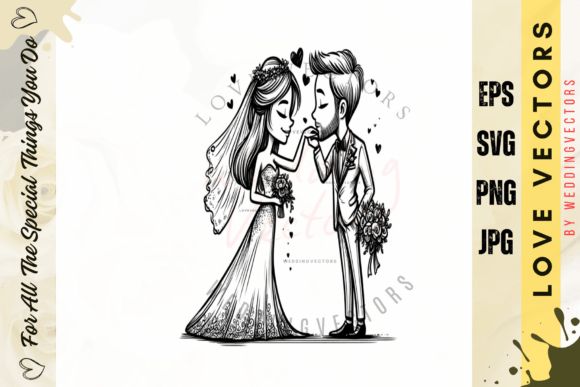 Celebrating Romance with Wedding Couple & Love Vectors