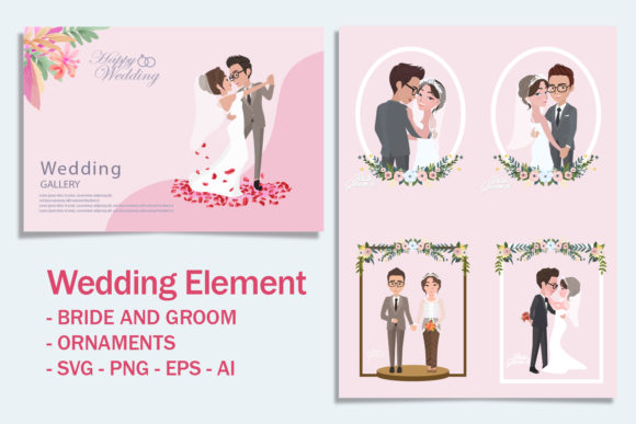 Crafting a Charming Wedding Brand with Bride & Groom Character Design Elements