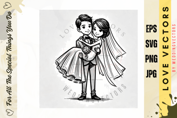 The Enduring Charm of Wedding Couple and Love Vectors - C4615
