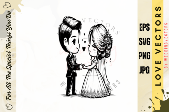 Wedding Couple and Love Vectors - C4549: Capturing Romance in Art