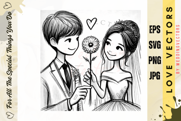 Wedding Couple and Love Vectors - C455