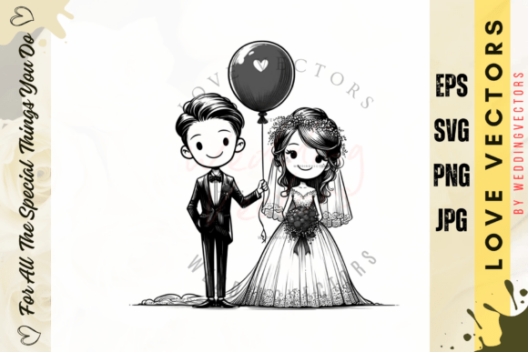 Wedding Couple and Love Vectors: C4556 Design Assets