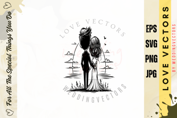 Wedding Couple and Love Vectors - C4588