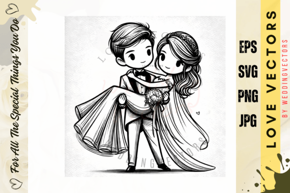Wedding Couple and Love Vectors - C4593: A Designer's Guide to Romantic Graphics
