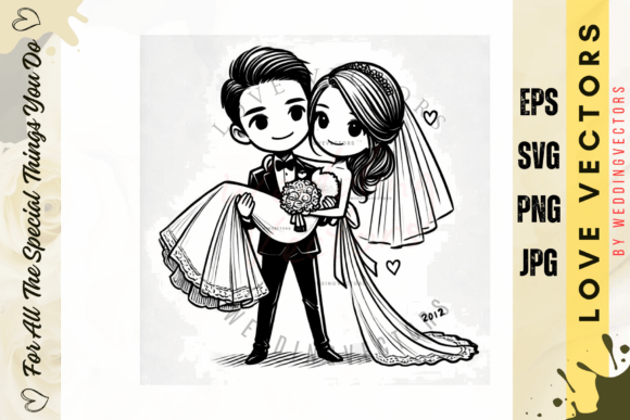 Wedding Couple and Love Vectors - C4595: A Visual Love Story