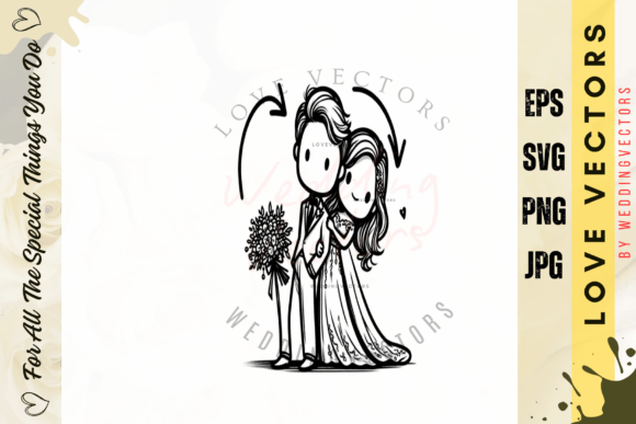 Wedding Couple and Love Vectors - C4600: Capturing Romance in Design