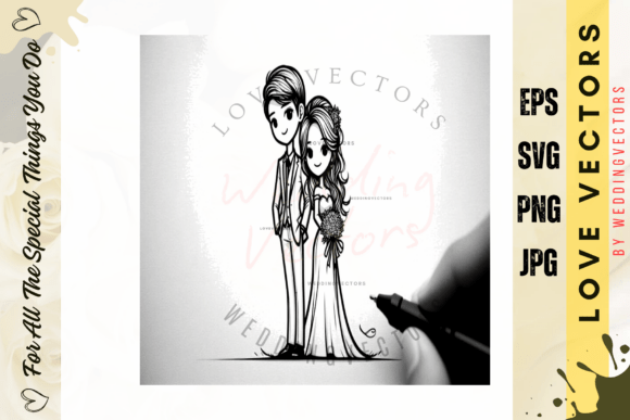 Wedding Couple and Love Vectors - C4622: A Designer's Guide to Romantic Graphics