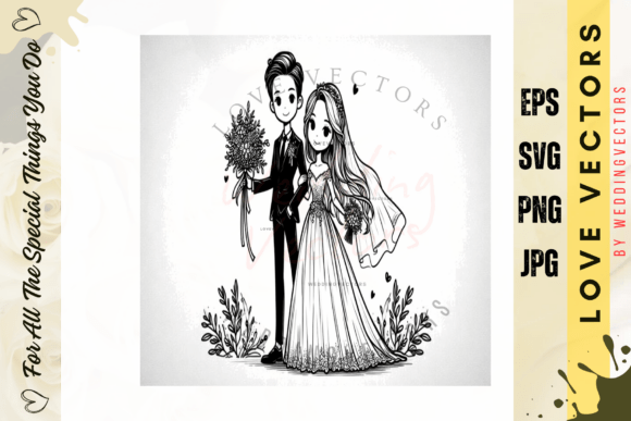 Wedding Couple and Love Vectors - C4653: Capturing Matrimonial Bliss