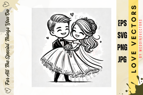Wedding Couple and Love Vectors - C4672: Elevating Design