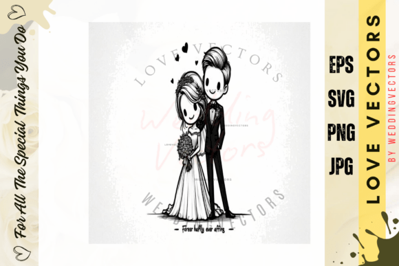 Wedding Couple and Love Vectors - C4685: Modern Romance in Design