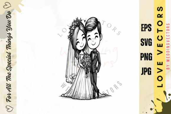 Wedding Couple and Love Vectors - C4693: Your Design Toolkit