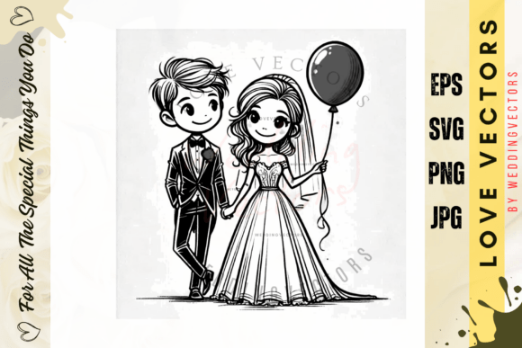 Wedding Couple and Love Vectors - C4729: Crafting Timeless Romance