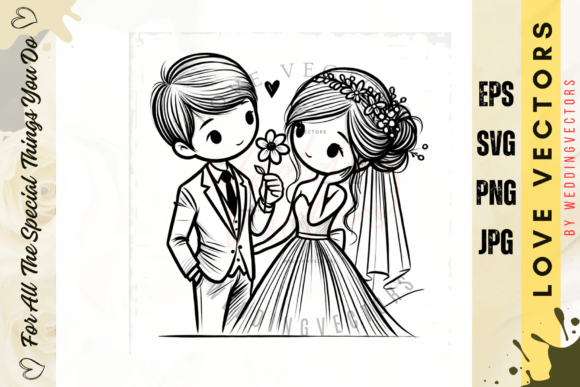 Wedding Couple and Love Vectors - C473: Elevate Your Designs