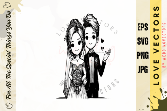 Wedding Couple and Love Vectors - C4730: A Designer's Asset
