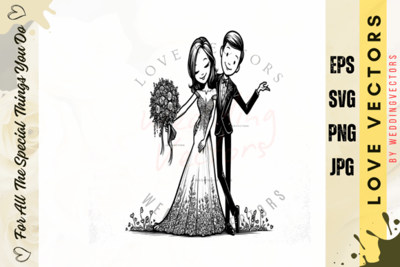 Wedding Couple and Love Vectors - C4747: Crafting a Visual Love Story