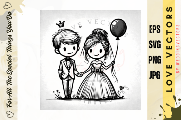 Wedding Couple and Love Vectors - C4756: Your Guide to Romantic Design