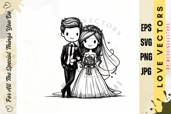 Wedding Couple and Love Vectors - C4832: Capturing Romance in Design