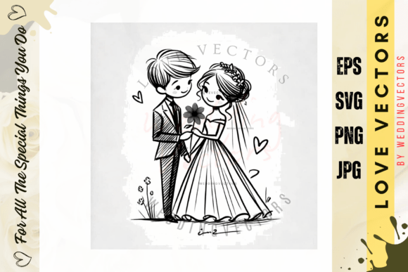 Wedding Couple and Love Vectors - C49: A Curated Collection of Elegance