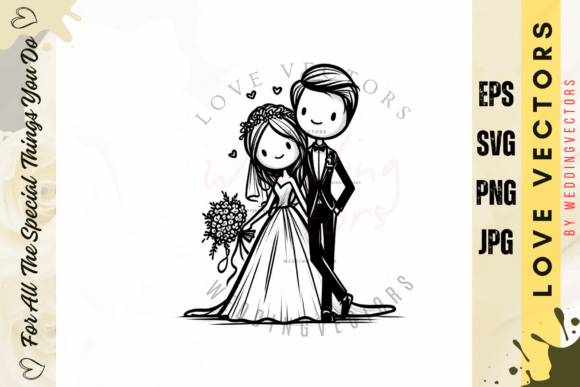 Wedding Couple and Love Vectors - C4906 for Elegant Design