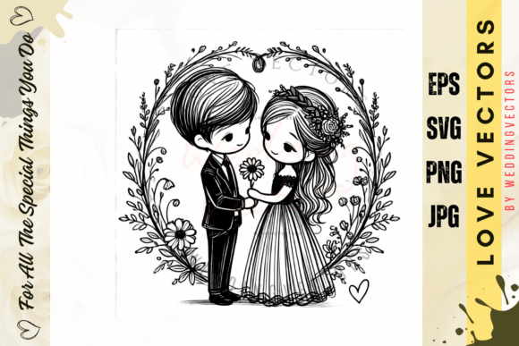 Wedding Couple and Love Vectors - C4915: Elevate Your Designs