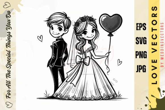 Wedding Couple and Love Vectors - C4923: A Design Asset for Modern Romance