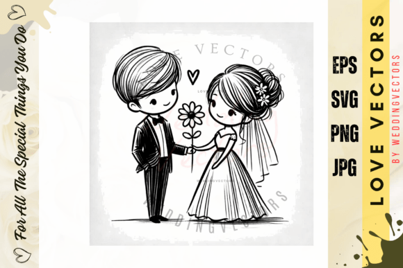 Wedding Couple and Love Vectors - C493: Your Go-To Design Asset